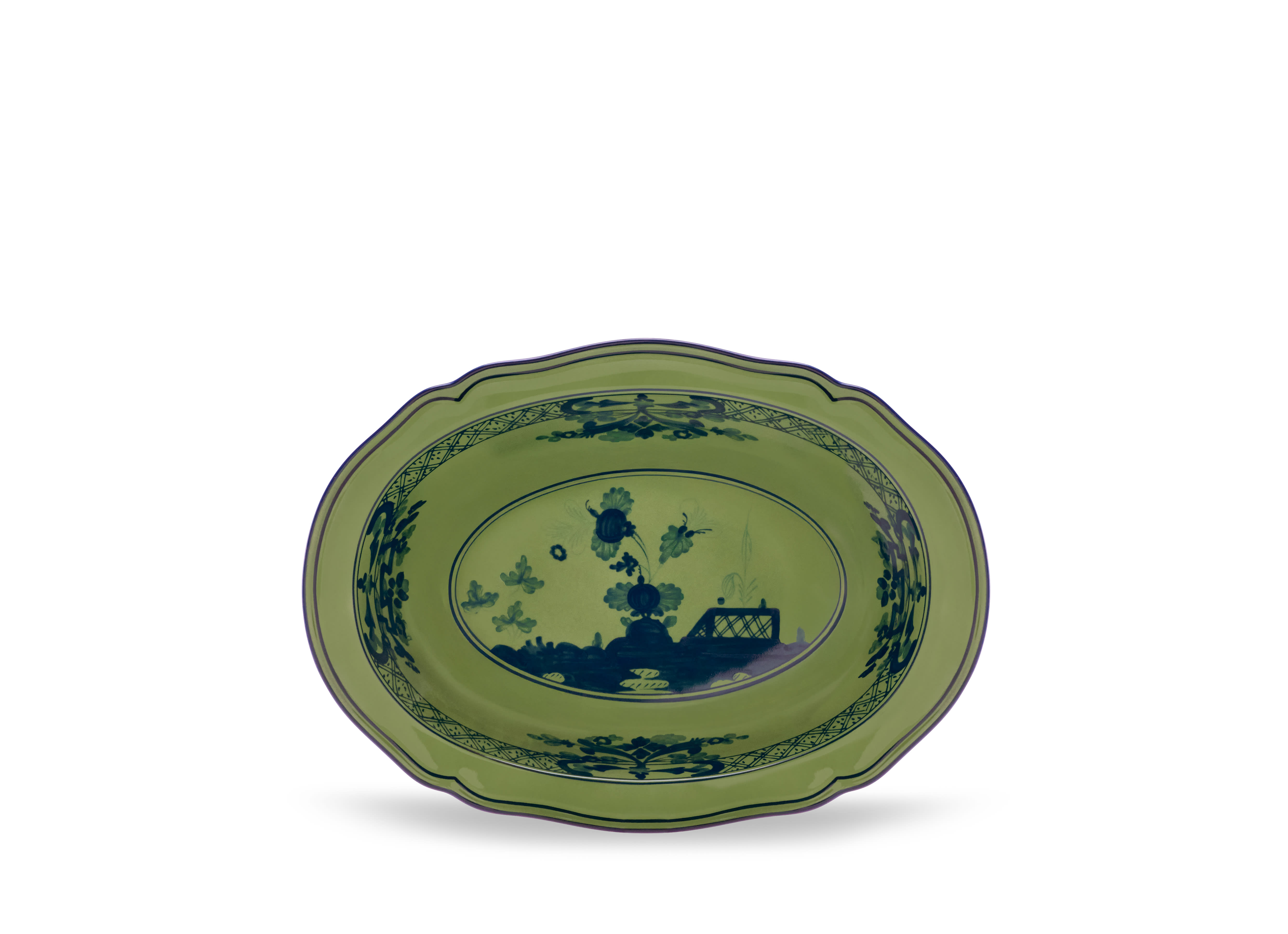 Richard Ginori 楕円皿 グリーン 金彩 OVAL BOWL | GINORI 1735